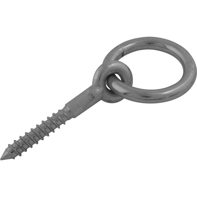 Anneau d'écurie vis à bois acier zingué VISO Tige 100 mm Fil Ø10 - AEE10E