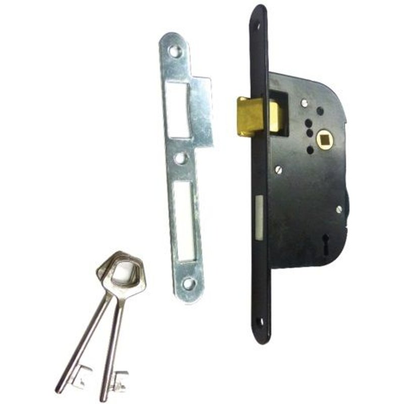 Serrure à larder 4 gorges 1 point à fouillot - Bouts ronds - droite