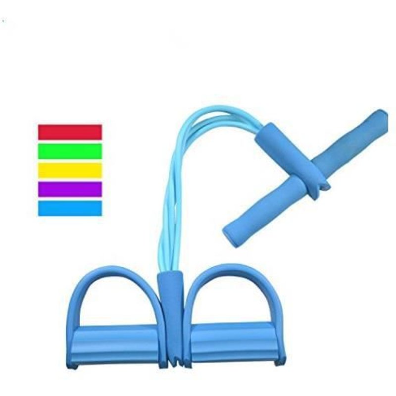 Bande De Résistance Élastique Multifonctions Avec Poignées Pour Jambes Et Abdominaux Bleu Scb75