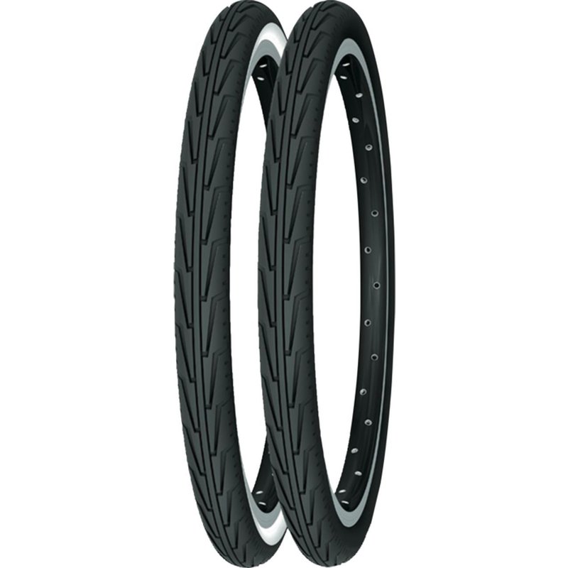 Pneu vélo City Michelin City J Confort TR noir/flanc blanc (22 x 1.3/