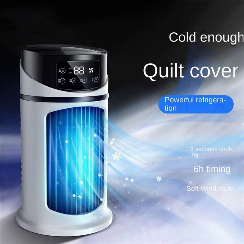 Climatiseur Portatif Maison Mini Refroidisseur D'Air Climatiseur Portatif pour Bureau 6 Vitesses Vent Noir Blanc