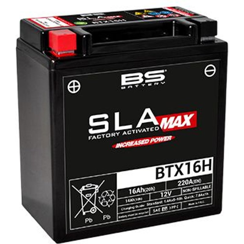 Batterie BS Battery BTX16H 12V 16Ah SLA MAX activée usine