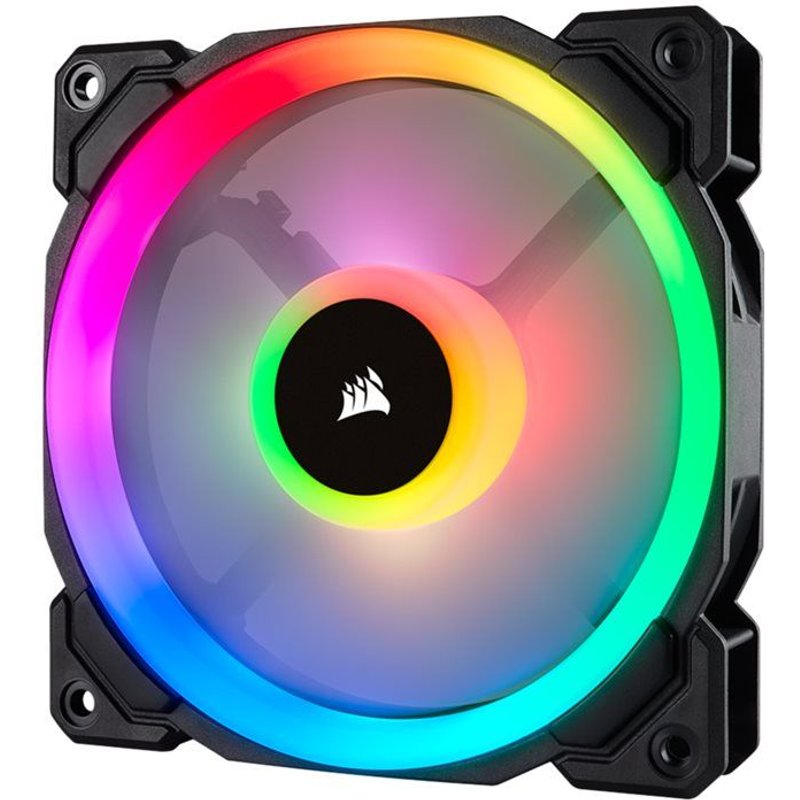 CORSAIR LL Series LL120 RGB Dual Light Loop - Ventilateur châssis - 120 mm - blanc, bleu, jaune, rouge, vert, orange, violet