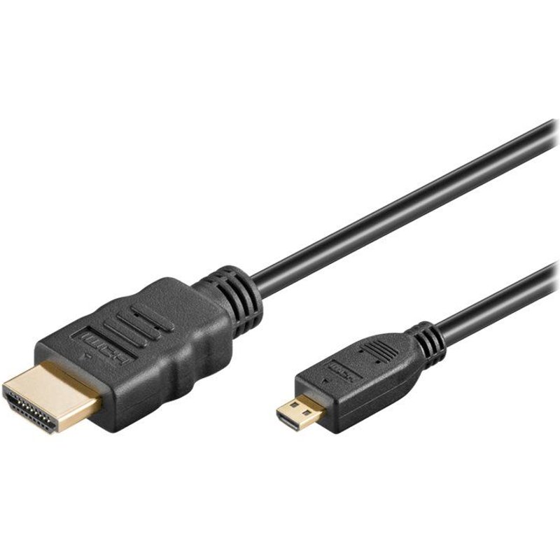 goobay - Câble HDMI avec Ethernet - 19 pin micro HDMI Type D mâle pour HDMI mâle - 3 m - plat