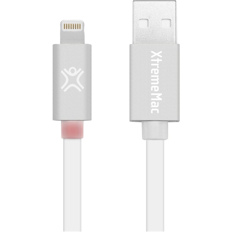 XtremeMac - Câble Lightning - Lightning mâle - 1.2 m - argent blanc - plat