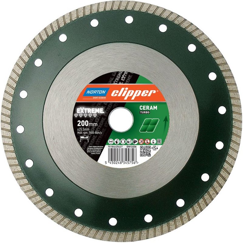 Clipper 70184625427 Super Gres XT Diamanteagblad - 200 x 25,4mm - Gres