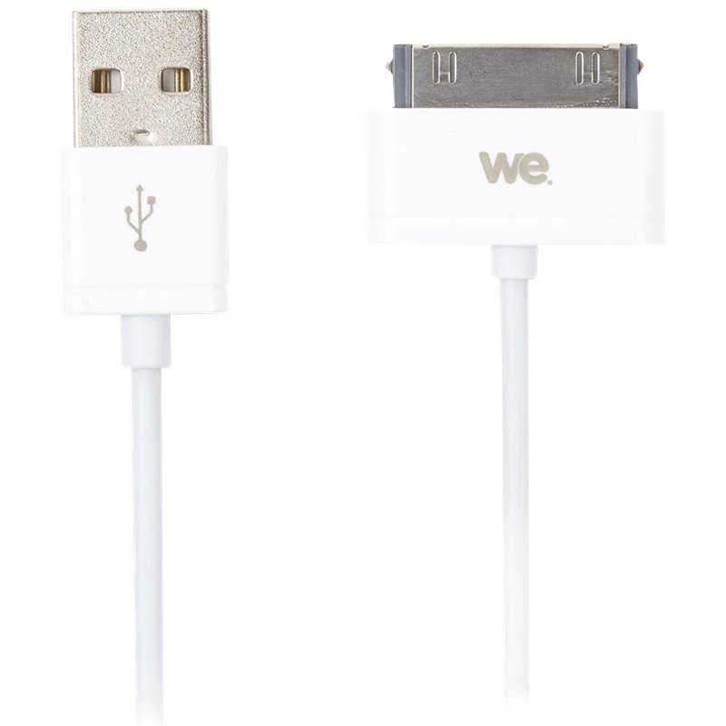 WE - Câble de chargement / de données - Apple Dock mâle pour USB mâle - 1 m - blanc - pour Apple iPad/iPhone/iPod (Apple Dock)