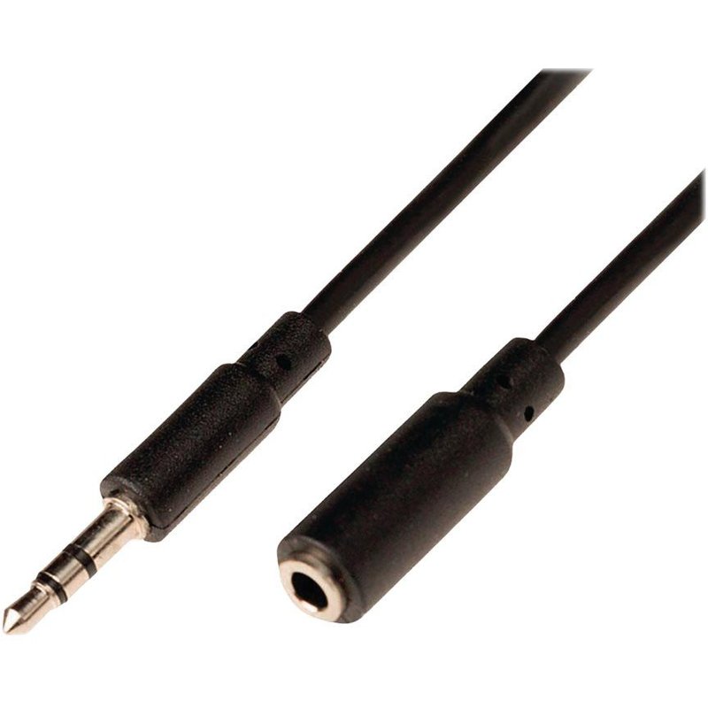 Nedis - Rallonge de câble audio - mini-phone stereo 3.5 mm mâle pour mini-phone stereo 3.5 mm femelle - 3 m - noir - rond