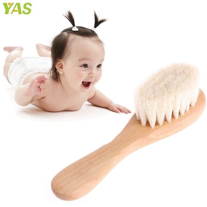 Brosse À Manche En Bois Pour Bébés Brosse À Cheveux De Nouveau-Né, Peigne De Bébé, Masseur De Tête Pour Garçons Et Filles #330