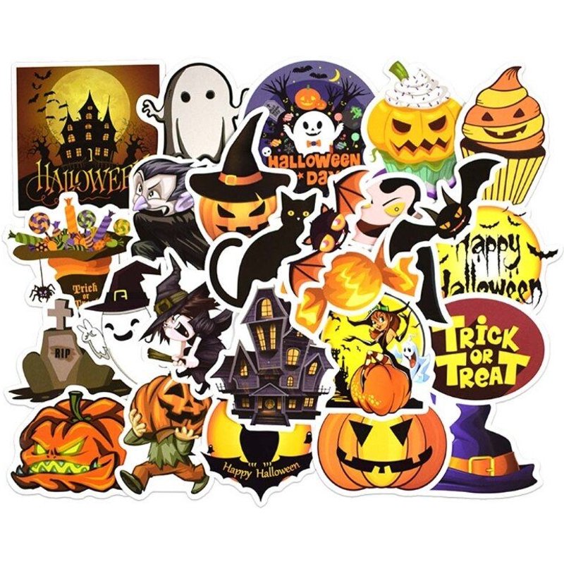 25 Pièces/Paquet Série Halloween Autocollants Décoratifs Imperméable Graffiti Autocollant De Voiture P31b