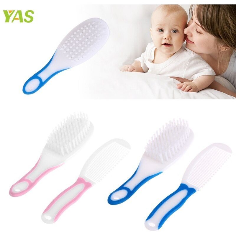 Brosse Ă Cheveux Portable Doux 2 PiĂšces, Peigne Brosse Pour BĂ©bĂ©s, Ensembles De Brosses Pour La TĂȘte, Masseur Pour La TĂȘte, #330