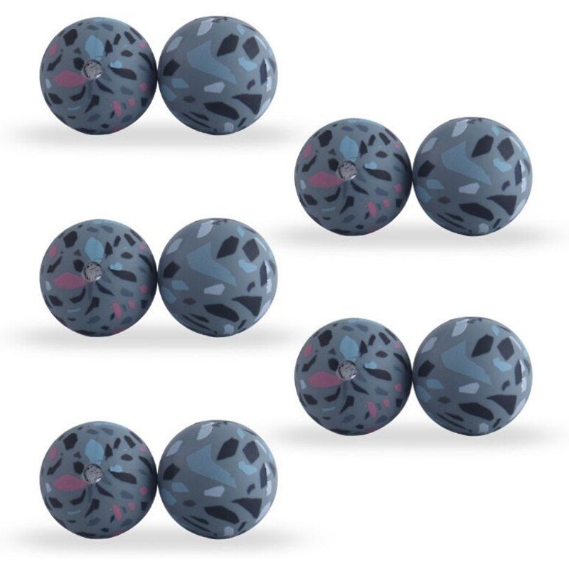 10 Pièces/Paquet 15mm Imprimé Léopard Silicone Perles Bricolage Dentition Pendentif Accessoires P31b