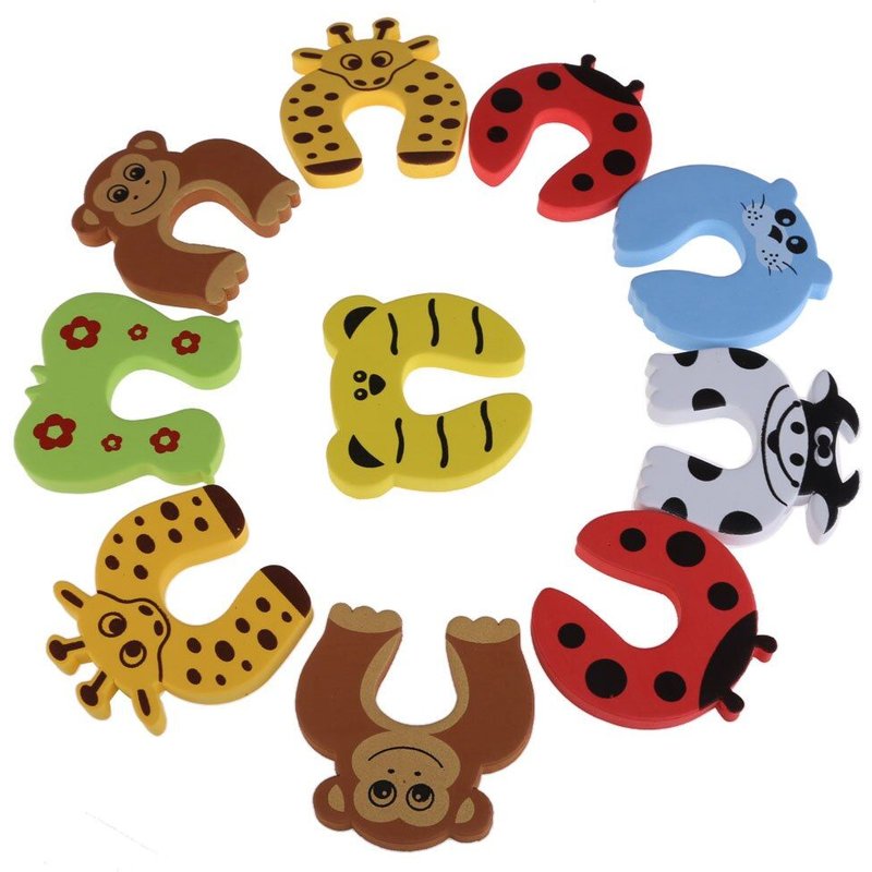 10 Pièces/Lot Bébé Sécurité Porte Bouchon Bébé Enfants Doigt Protection Garde Enfants Coffre-Fort Porte Arrêt Porte Enfant Animal Dessin Animé Porte Carte