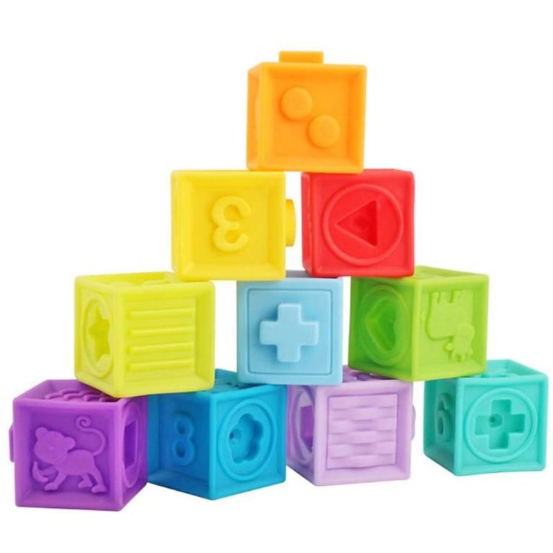 Enfants 3d Bricolage Assemblage Blocs De Construction En Caoutchouc Souple Vinyle Blocs En Relief Correspondant Jouet Enfants Saisir Bain Jouet Serrer Jouets De Dentition