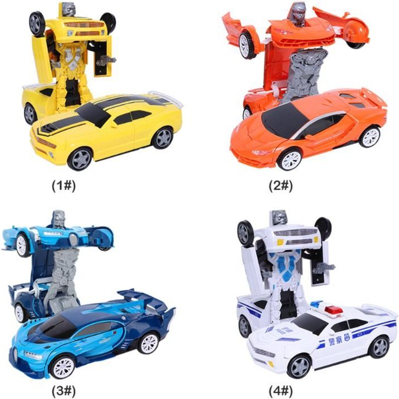 2 En 1 Voiture Transformation Robots Véhicule Déformation Modèle Jouets Pour Enfants Filles Garçons Nouvel An Cadeaux D'anniversaire Avec Musique Légère