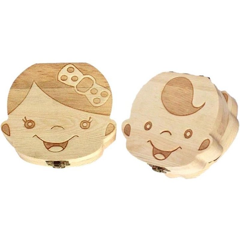 Boîte En Bois Pour Enfants, Boîte Organiseur En Bois De Stockage De Dents De Lait Pour Enfants, Souvenirs De Bébé, Cadeaux