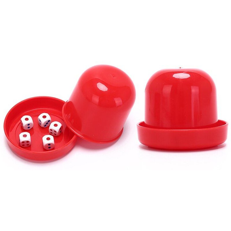 1pc Cylindre En Plastique En Forme De Shaker Boîtier Devinant Jeu Dés Tasse Avec 5 Dés 3 Couleurs Pour Choisir