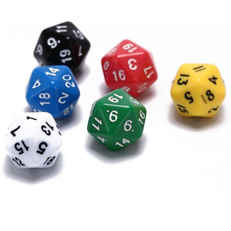 6 Pièces Acrylique Ktv Fun Dés Jeu De Société Multi-Côtés Dés D20 Dés Couleur Mixte Vente Chaude