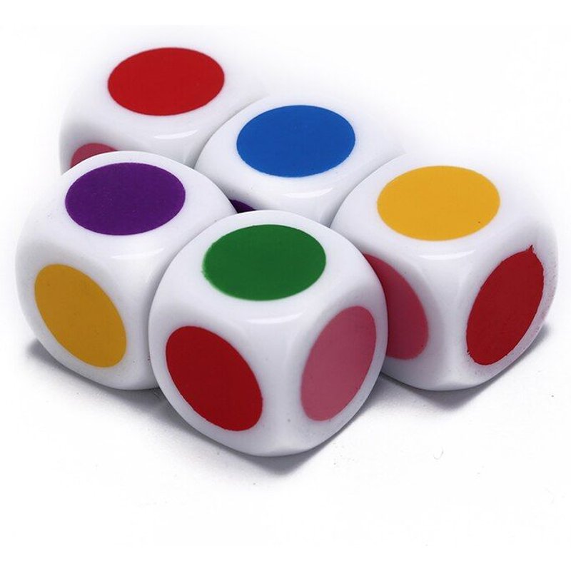 Chaud!! Jeu De Société Six Faces Couleur Blanche Fête De Famille Drôle Table Dés Jeux Jouets Éducatifs