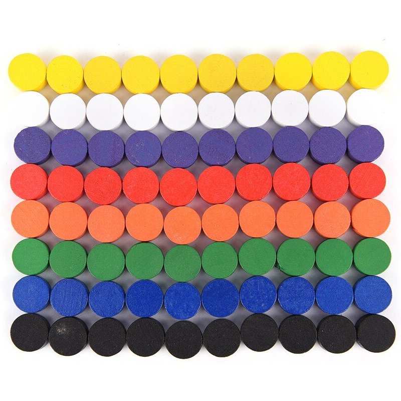 100 Pcs 7 Couleurs Pion Pièces De Jeu En Bois Coloré Pion/Échecs Pour Jeu De Société/Jeux Éducatifs Accessoires