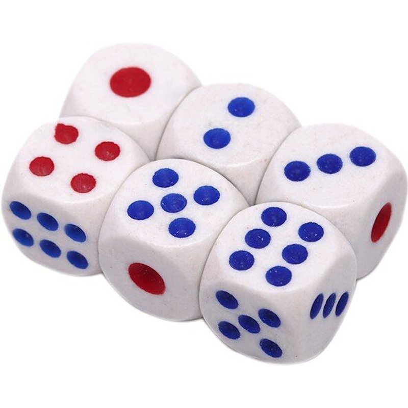 6 Pièces 10mm Acrylique Blanc Rond Coin Dés Potable Claire Dés Portable Table Jeu Offre Spéciale