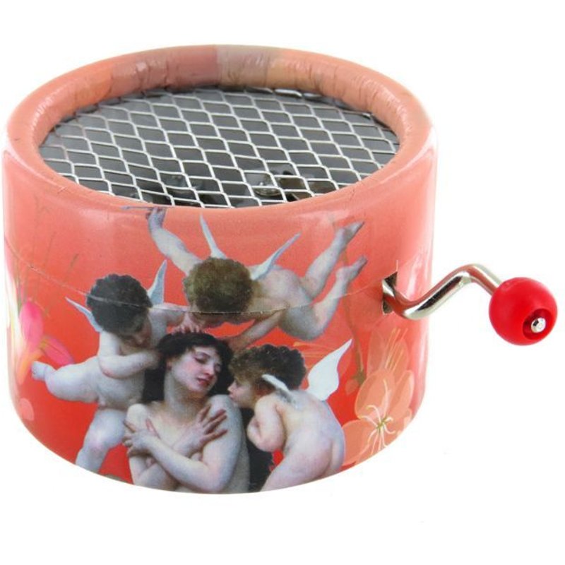 Une Histoire D'amour - Love Story - Boîte À Musique À Manivelle Ronde En Carton Avec Mécanisme Musical 18 Notes - Bpm-12-Lovestory