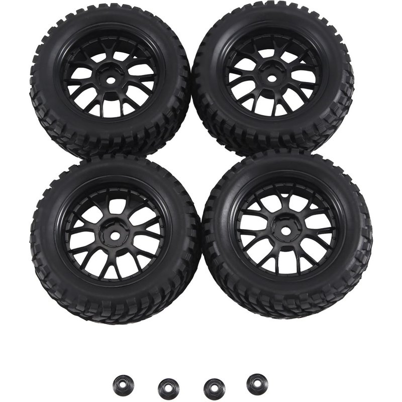 4 Pièces 75 Mm Jante En Plastique Pneu Caoutchouc Universel Pour Toutes Les 1/10 Rc Rallye Course Sur Route Tt02 Xv01