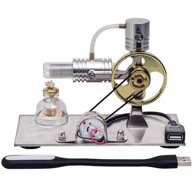Modèle De Moteur Stirling En Forme De L Avec Connecteur Usb Et Veilleuse, Jouet Éducatif Modèle De Moteur Stirling