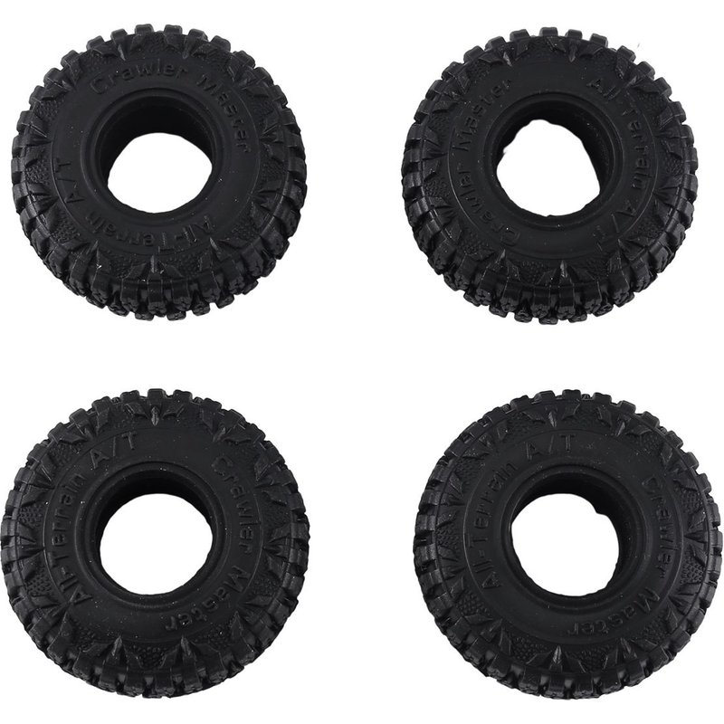 4 Pièces 60mm 1.0 Pouces Pneus De Roue En Caoutchouc Souple Tout Terrain Pour 1/18 1/24 Rc Crawler Car Axial Scx24 Ax24 Trx4m Pièces De Mise À Niveau