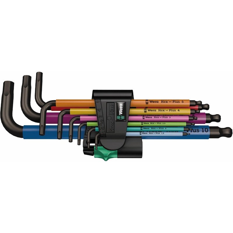 Wera 950/9 Hex-Plus Multicolour 1 Jeu de clés mâles coudées - syst. métrique - BlackLaser - (Jeu de 9pcs)