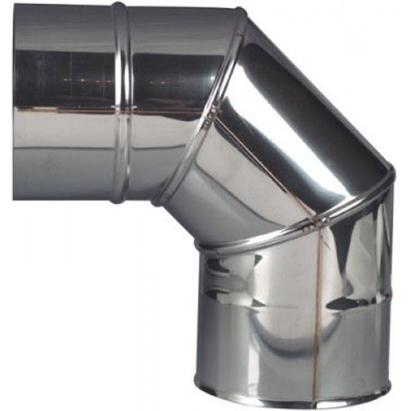 Coude inox à 90° - simple paroi - secteurs lisses - diamètre 180 mm TEN