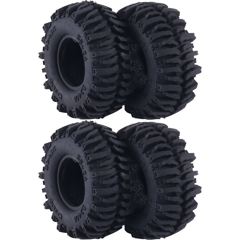 4 Pièces 55x22mm 1.0 Pneu De Roue En Caoutchouc Pour 1/18 1/24 Rc Crawler Car Axial Scx24 Ax24 Fms Fcx24 Trx4m Pièces De Mise À Niveau