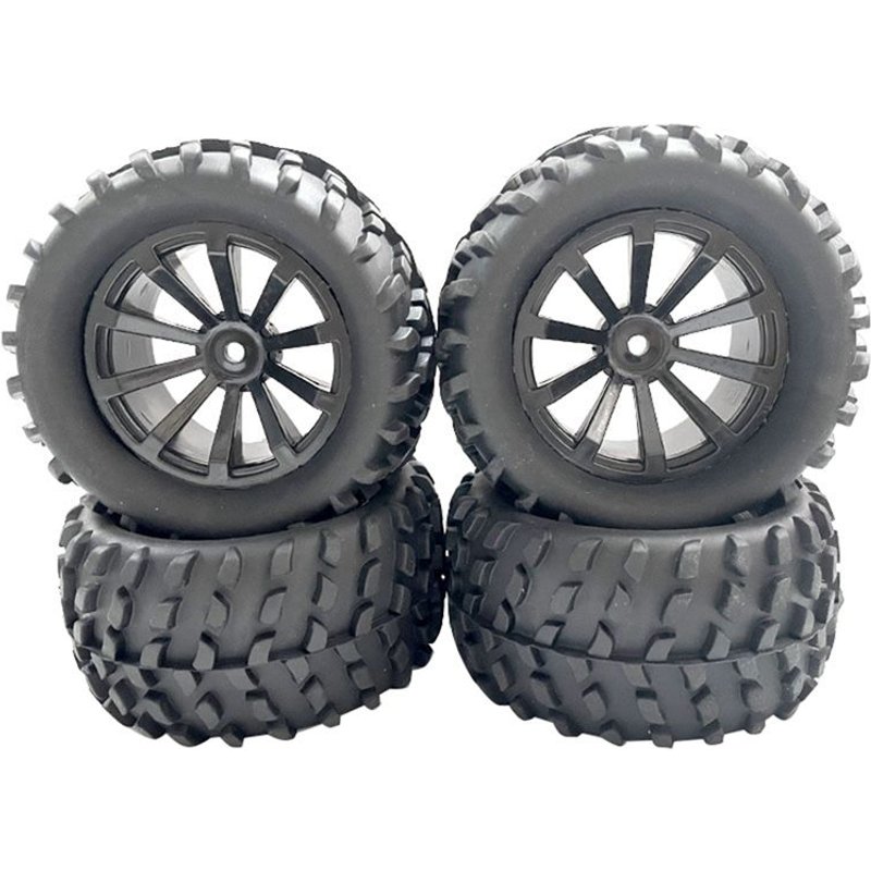 4 Pièces 82mm Pneu De Roue En Caoutchouc 12mm Hex Pour 144001 144010 124007 124016 124017 124019 12428 104001 Rc Car Upgrades