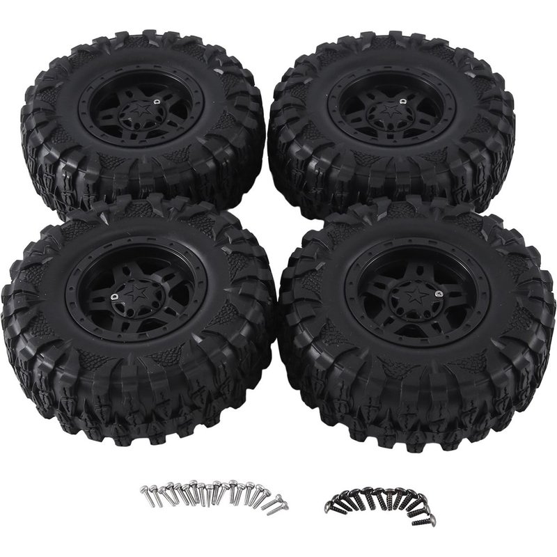 4 Pièces 120mm 2.2 Beadlock Jante Pneu Set Pour 1/10 Rc Crawler Car Axial Scx10 Wraith Capra Rr10 Rbx10 Trx4