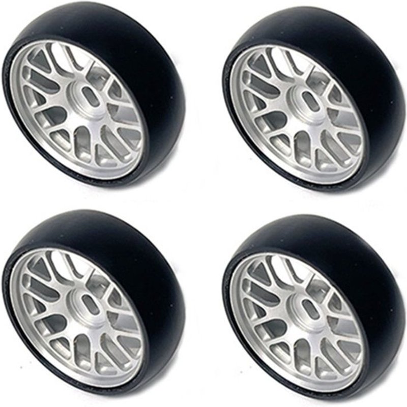 Pneus De Jante En Métal À Dérive Dure De 26,5 Mm Pour 284131 K969 K979 K989 Mini-Z 1/28 Pièces De Voiture Rc, Argent