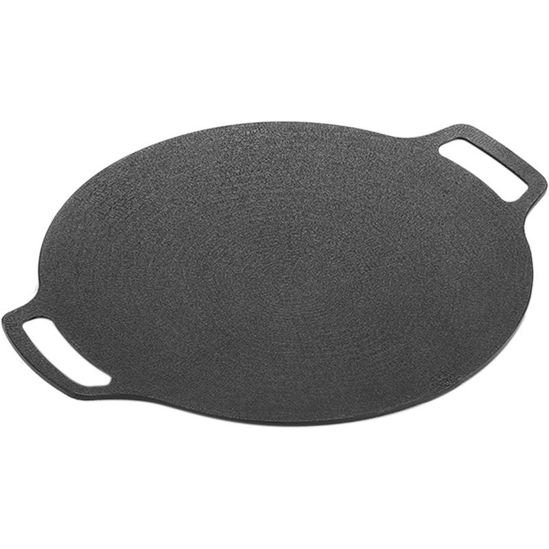 Poêle À Frire En Fonte De 35 Cm D'épaisseur Plaque Cuisson Crêpes Antiadhésive Barbecue Gril Cuisinière Induction Marmite Flamme Nue