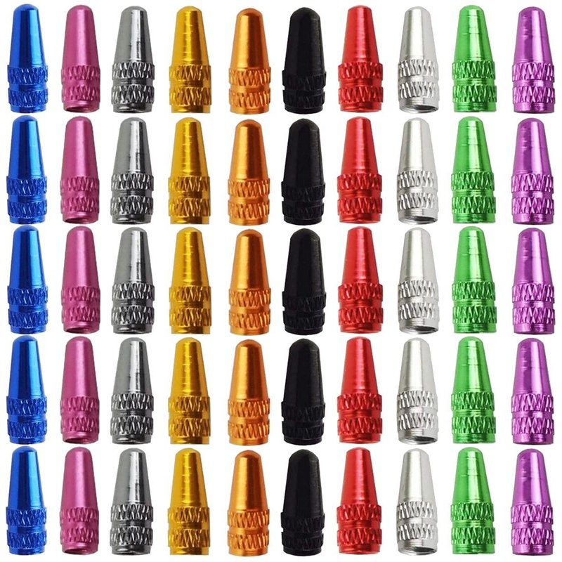 50 Pièces Vélo Presta Valve Cap Aluminium Cyclisme Pneu Caps Style Français Dust Covers