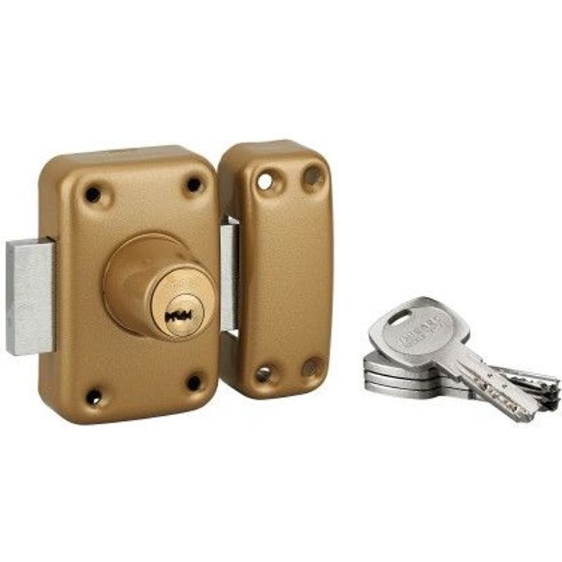 Verrou de porte - à 2 cylindres - 40 mm - or - TRANSIT 2 FTH THIRARD