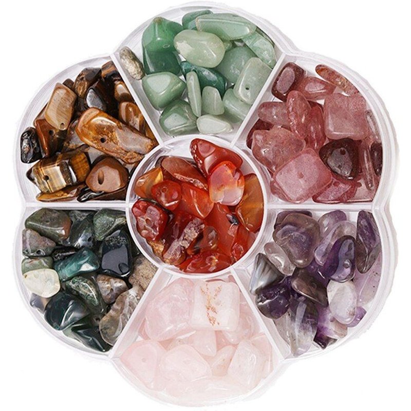 Pierre naturelle fraise cristal améthyste vert Aventurine Agate pierre oeil de tigre pierre combinaison de 7 grilles