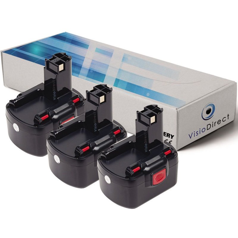 Lot de 3 batteries pour Bosch JAN-55 outil sans fil 3000mAh 12V - Visiodirect -