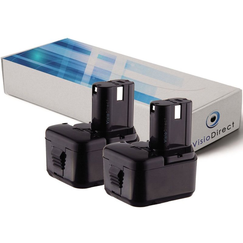 Lot de 2 batteries pour Hitachi FWH12DD 2000mAh 12V - Visiodirect -