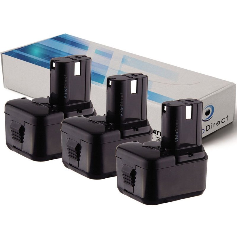 Lot de 3 batteries pour Hitachi WH12DC 2000mAh 12V - Visiodirect -