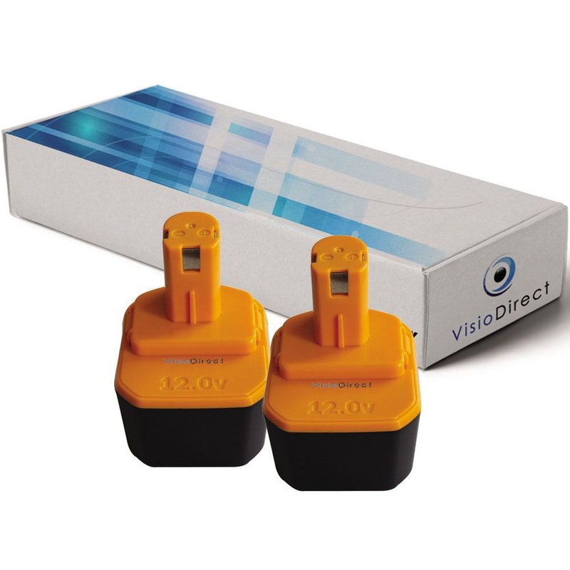 Lot de 2 batteries pour Ryobi Paslode BID1230 outillage portatif 3300mAh 12V - Visiodirect -