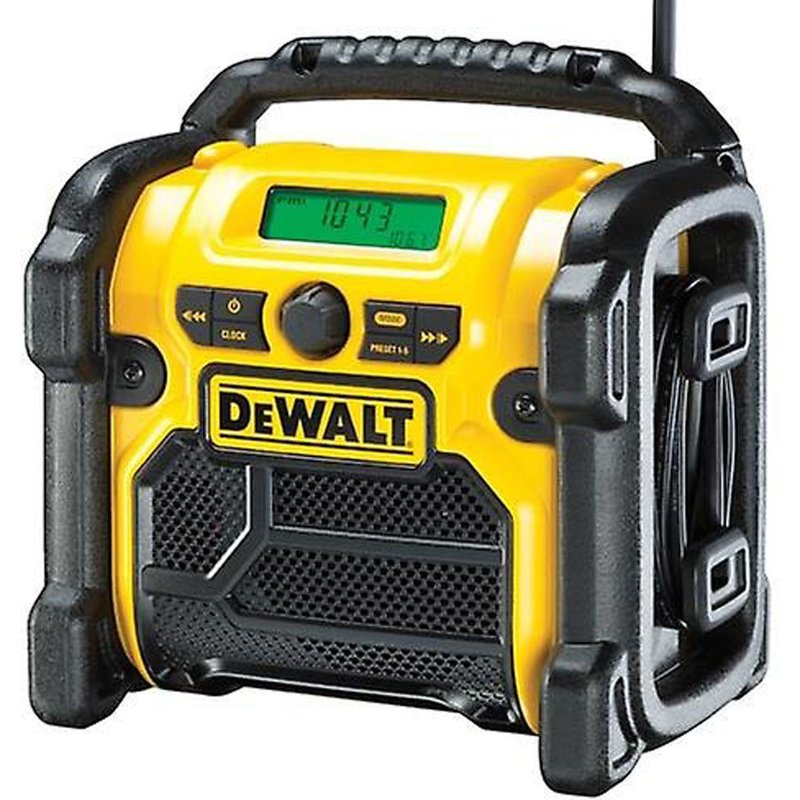 DeWalt DCR020 - Radio de chantier DAB+ Li-Ion 10,8-18V - marche sur batteries & secteur