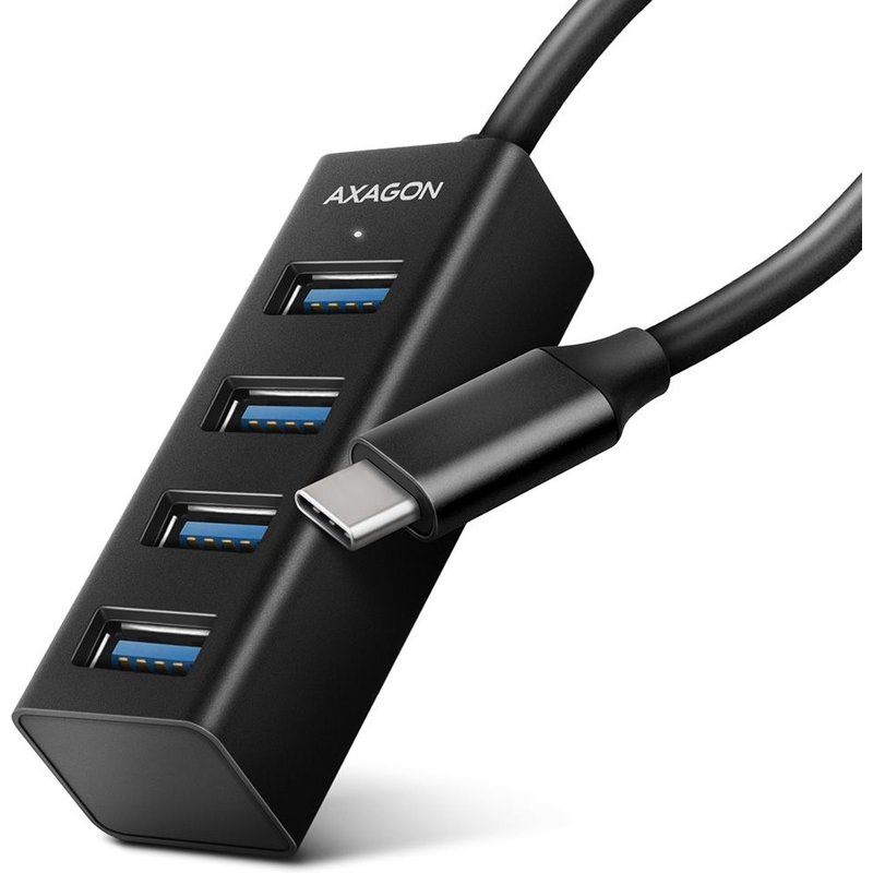 Axagon HUE-M1C hub & concentrateur USB 3.2 Gen 1 (3.1 Gen 1) Type-C 5000 Mbit/s Noir
