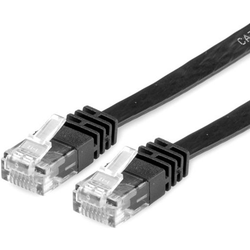 Value Cordon Cat.6 Utp Plat Noir 0,5m