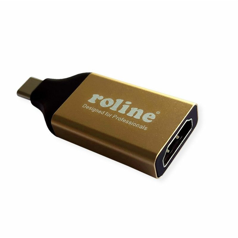Roline 12.03.3231 Câble Vidéo Et Adaptateur Usb Type-c Hdmi Noir, Or