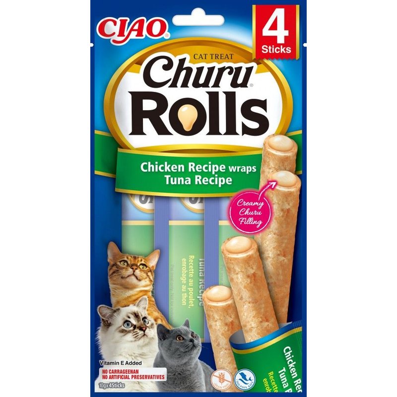 Ciao Churu Rolls Chicken Recipe Wraps Tuna Chat Friandise Poulet, Thon 14 G