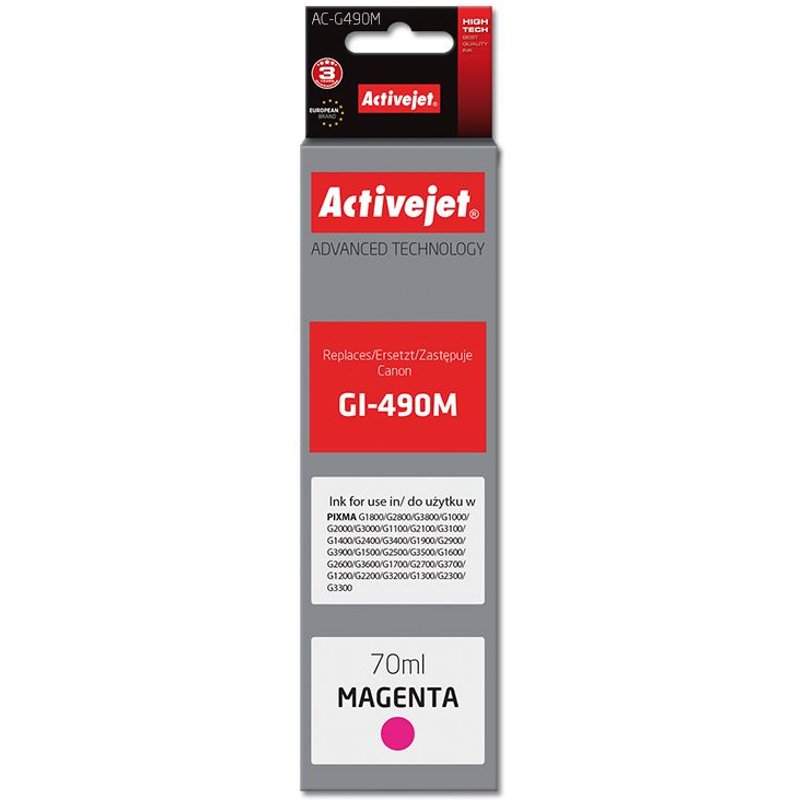 Activejet Encre Ac-g490m (remplacement De Canon Gi-490m Supreme 70 Ml