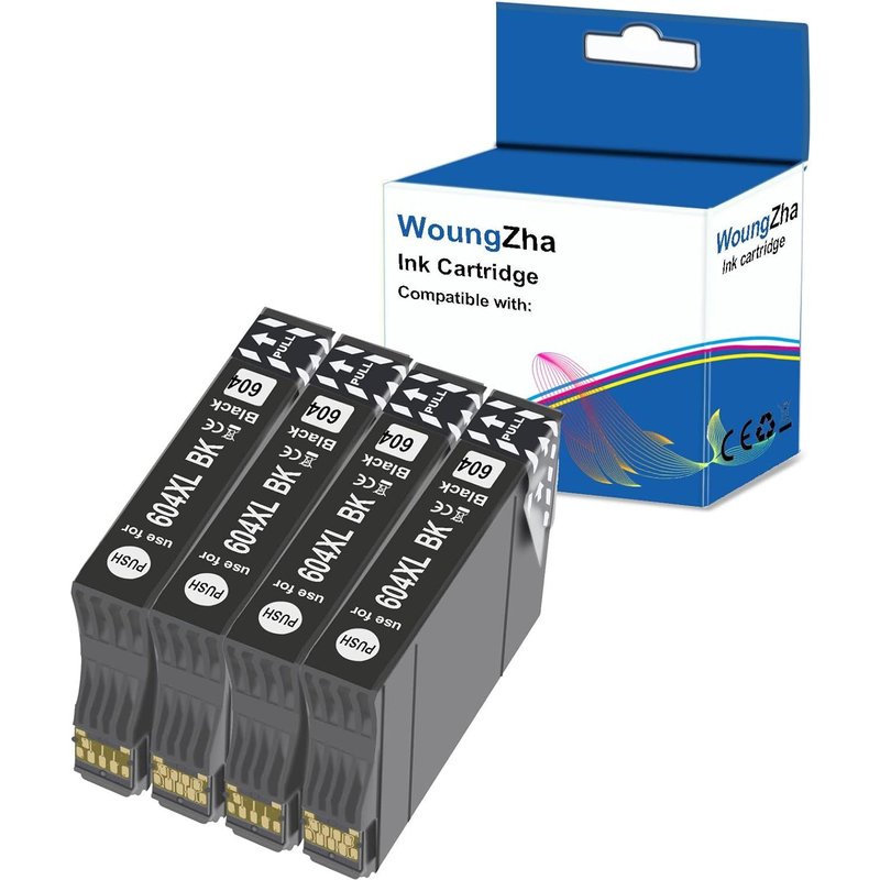 Woungzha Cartouches d'encre 604XL Compatible pour Epson 604 XL pour Epson Expression Home XP 2205 XP 4200 XP 3200 XP 3205 XP 2200 XP 4205 Workforce WF 2935 2930 2910 2950DWF (4 noir)
